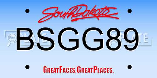 BSGG89 South Dakota License Plate
