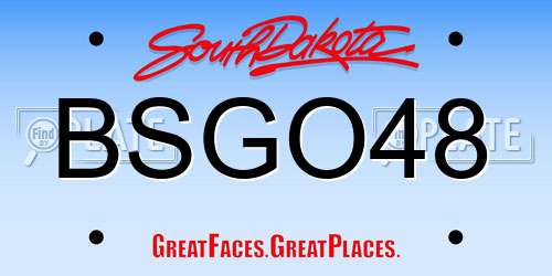 BSGO48 South Dakota License Plate