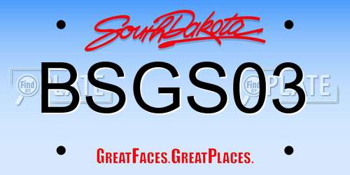 BSGS03 South Dakota License Plate
