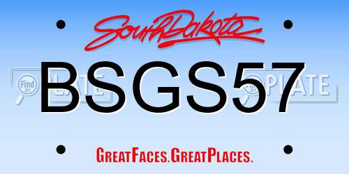 BSGS57 South Dakota License Plate