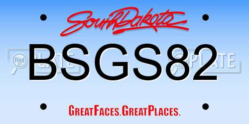 BSGS82 South Dakota License Plate