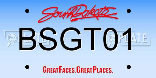 BSGT01 South Dakota License Plate