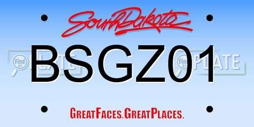 BSGZ01 South Dakota License Plate