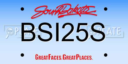 BSI25S South Dakota License Plate