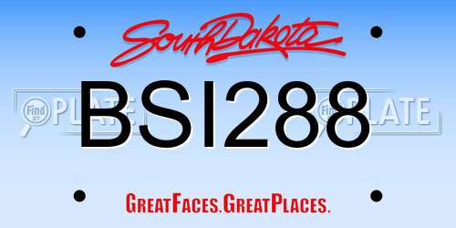 BSI288 South Dakota License Plate