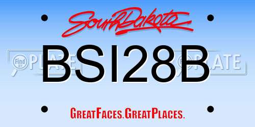 BSI28B South Dakota License Plate
