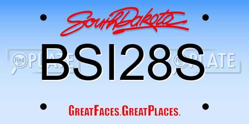 BSI28S South Dakota License Plate