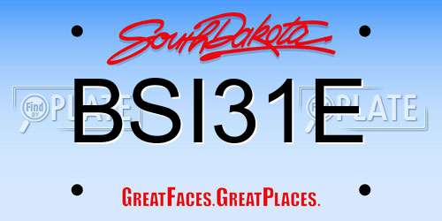BSI31E South Dakota License Plate