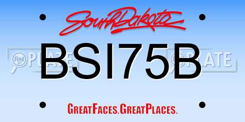 BSI75B South Dakota License Plate