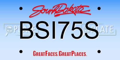 BSI75S South Dakota License Plate