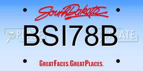 BSI78B South Dakota License Plate