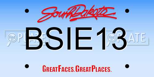 BSIE13 South Dakota License Plate