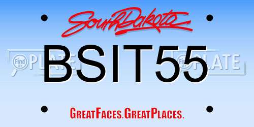 BSIT55 South Dakota License Plate