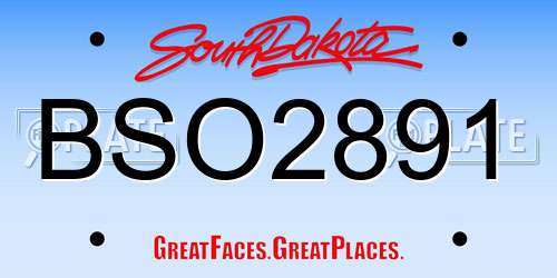 BSO2891 South Dakota License Plate