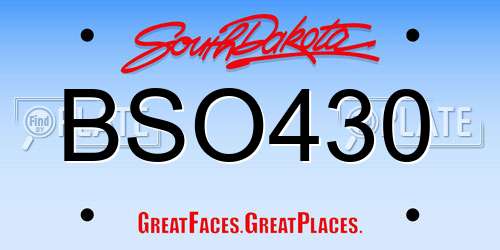 BSO430 South Dakota License Plate