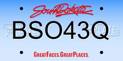 BSO43Q South Dakota License Plate