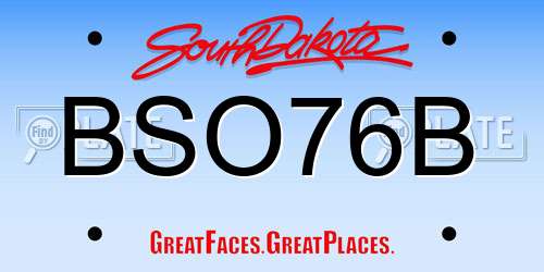BSO76B South Dakota License Plate