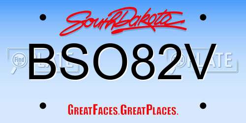 BSO82V South Dakota License Plate