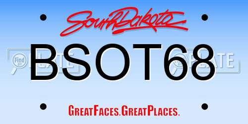 BSOT68 South Dakota License Plate
