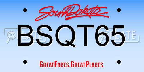 BSQT65 South Dakota License Plate