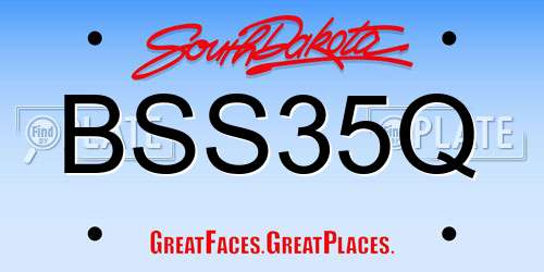 BSS35Q South Dakota License Plate