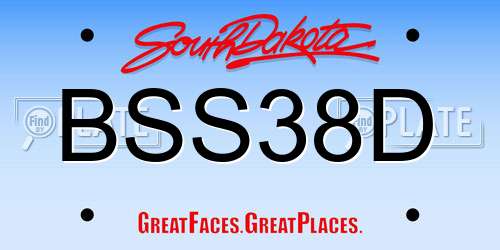 BSS38D South Dakota License Plate