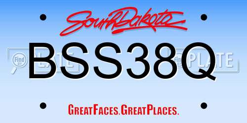 BSS38Q South Dakota License Plate