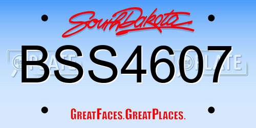 BSS4607 South Dakota License Plate