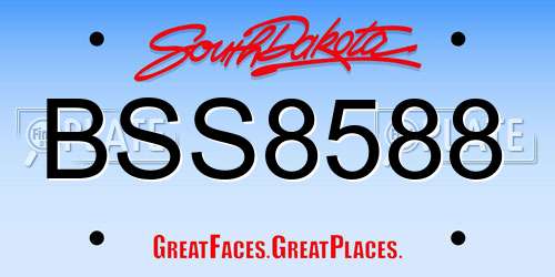 BSS8588 South Dakota License Plate