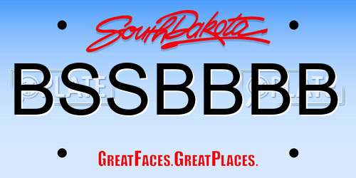 BSSBBBB South Dakota License Plate