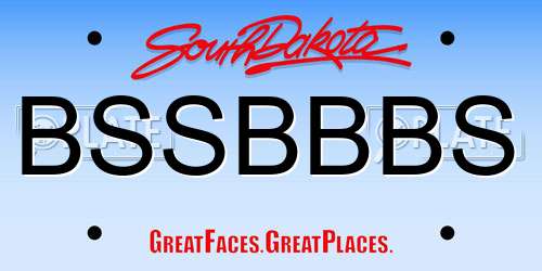BSSBBBS South Dakota License Plate