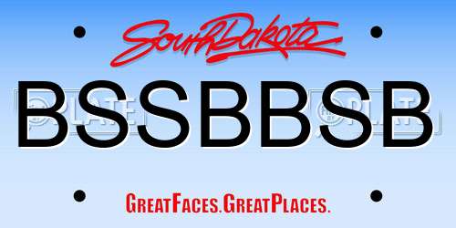 BSSBBSB South Dakota License Plate