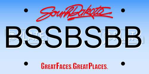 BSSBSBB South Dakota License Plate