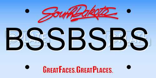 BSSBSBS South Dakota License Plate
