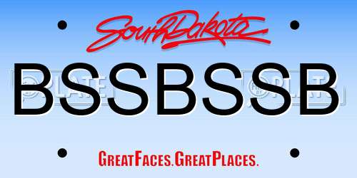 BSSBSSB South Dakota License Plate