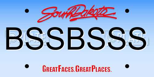 BSSBSSS South Dakota License Plate