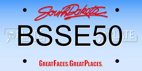 BSSE50 South Dakota License Plate