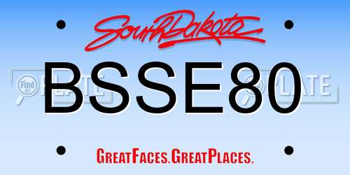 BSSE80 South Dakota License Plate
