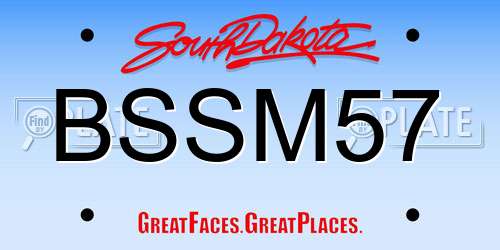 BSSM57 South Dakota License Plate