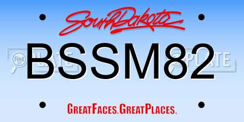 BSSM82 South Dakota License Plate