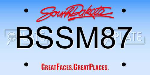 BSSM87 South Dakota License Plate