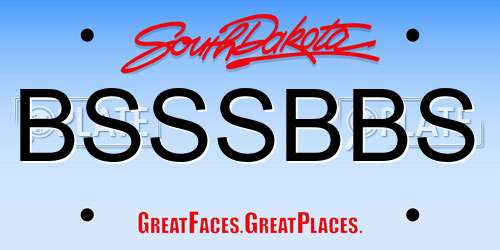 BSSSBBS South Dakota License Plate