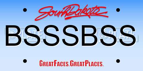 BSSSBSS South Dakota License Plate