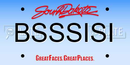 BSSSISI South Dakota License Plate