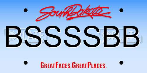 BSSSSBB South Dakota License Plate