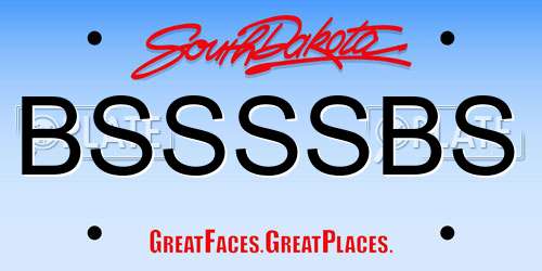 BSSSSBS South Dakota License Plate