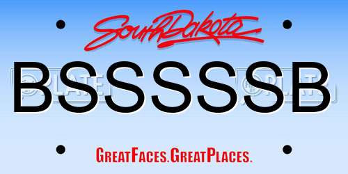 BSSSSSB South Dakota License Plate