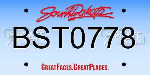 BST0778 South Dakota License Plate