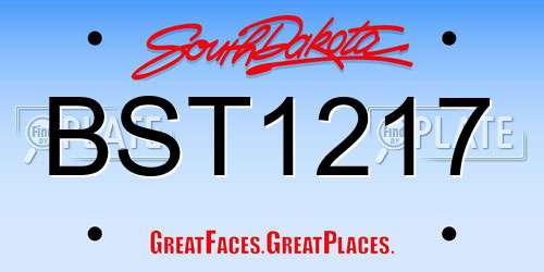 BST1217 South Dakota License Plate