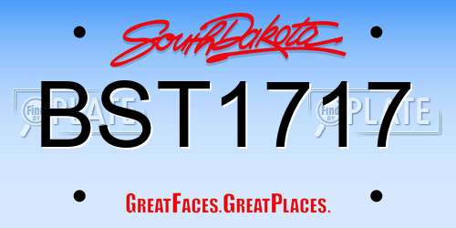 BST1717 South Dakota License Plate